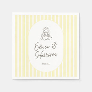 Weiche gelb gestreifte elegante Hochzeitsserviette Serviette