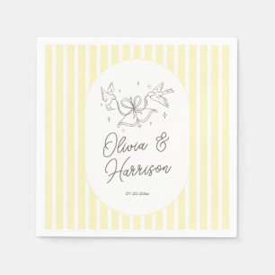 Weiche gelbe gestreifte wunderliche Hochzeitsservi Serviette