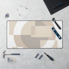 Weiche geometrische Blöcke – Beige neutrale Geomet Schreibtischunterlage