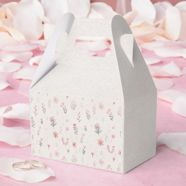 Weiche Geschenkbox mit botanischem Muster Geschenkschachtel (Hochzeit)