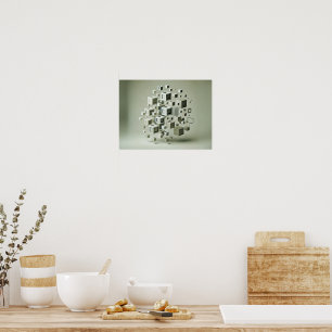 Weiche glänzende Wellen - Minimalistische Abstrakt Poster