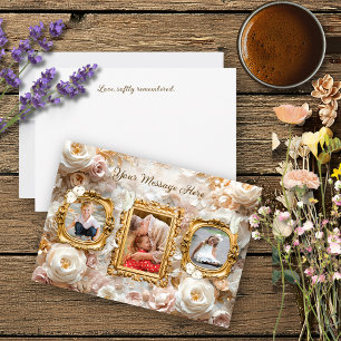 Weiche Gold Barock Blumen Bilderrahmen Collage Feiertagskarte