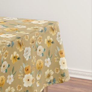 Weiche goldene Blumenkinder-Taufe-Party-Tischdecke Tischdecke