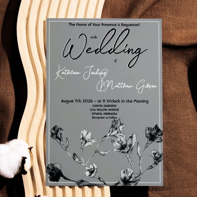 Weiche, graue Blumenzwiebelblume Einladung (Von Creator hochgeladen)