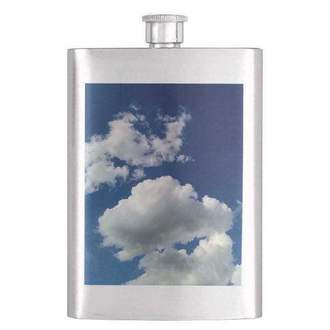 Weiche große Wolken Flachmann (Vorderseite)
