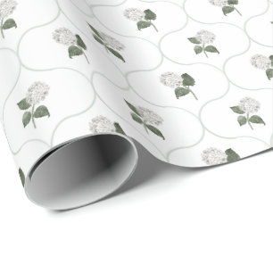 Weiche grüne Hortensien-Garten-Blumen-Ranke Geschenkpapier