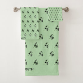 Weiche grüne, Silhouette Inspiration Tänze Badhandtuch Set