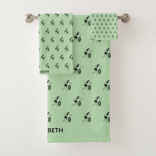 Weiche grüne, Silhouette Inspiration Tänze Badhandtuch Set (Insitu)