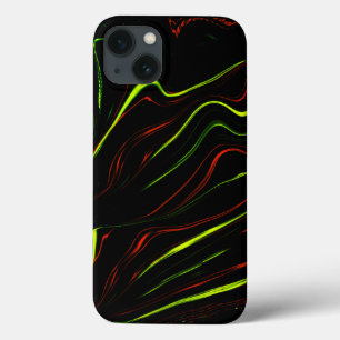 Weiche, grüne und rote, lange Striche, schwarzer H Case-Mate iPhone Hülle