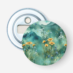 Weiche grüne Wildblumen Flaschenöffner