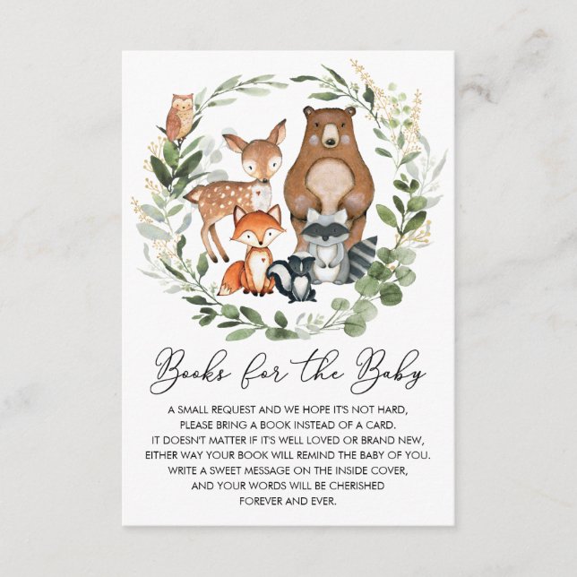 Weiche Grünpflanzen Woodland Tiere Bücher für Baby Begleitkarte (Vorderseite)