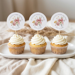Weiche Herbst-Frühlings-Blumen-Baby-Party-Favor-To Runder Aufkleber