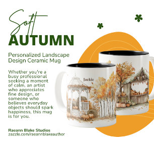 Weiche Herbstlandschaft Keramik-Tasse Zweifarbige Tasse