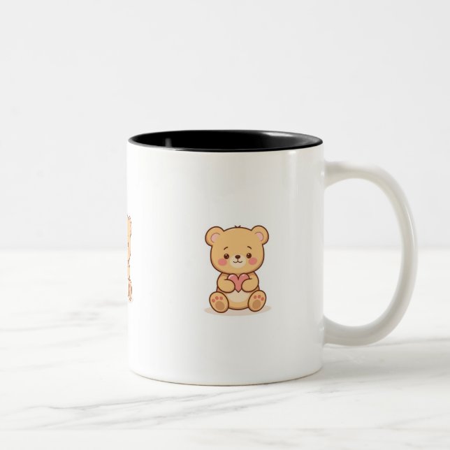 Weiche Herzen Große Liebe Süße Teddybär Tassen  (Rechts)