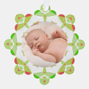 Weiche Hübsche grüne Pasteten Custom Christmas Fot Ornament Karte