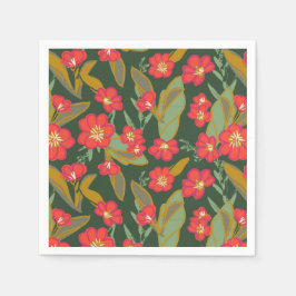 Weiche karibische tropische Blumen Serviette