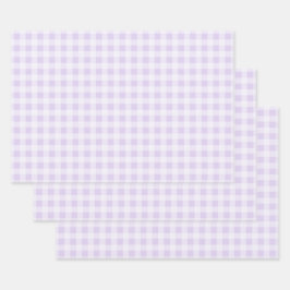 Weiche Lavendel-Gingham-Geschenkpapierbögen Geschenkpapier Set