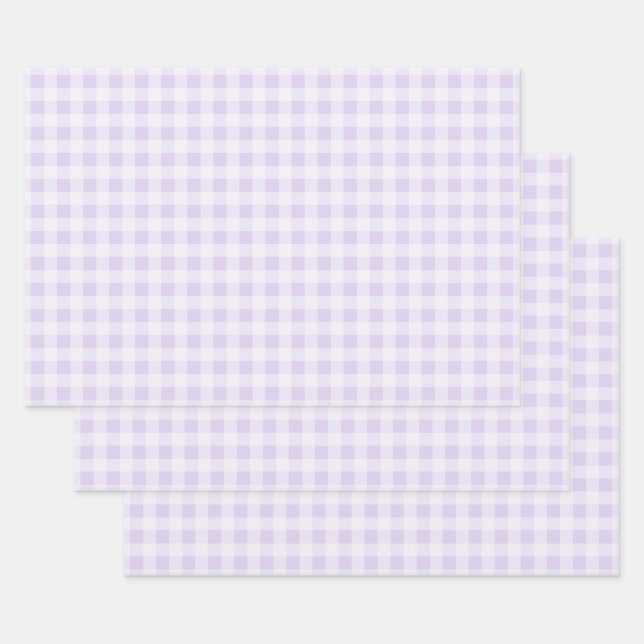 Weiche Lavendel-Gingham-Geschenkpapierbögen Geschenkpapier Set (Set)