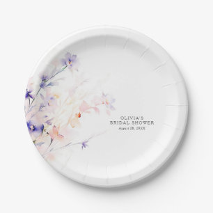 Weiche Lila Blume mit Blush Elegant Minimalistisch Pappteller