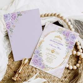 Weiche Lila Flora Quinceañera 15. Geburtstag Einladung