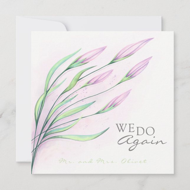 Weiche Lila Lilien Vow Verlängerung 10 Jahre Einla Einladung (Vorderseite)