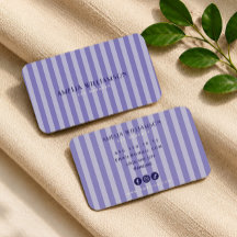 Weiche lila minimal elegante gestreifte Visitenkar