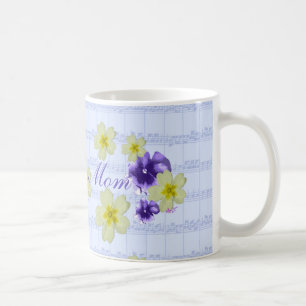 Weiche Lila und gelbe Blumen Blatt Musik Mama Tass Tasse