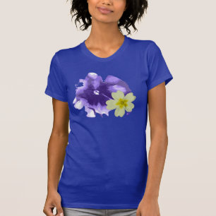 Weiche Lila und gelbe Blumen Fine Jersey T - Shirt