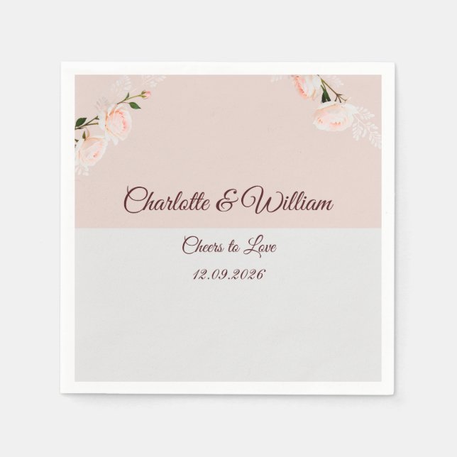 Weiche lila und graue Effekte mit Blume Serviette (Vorderseite)