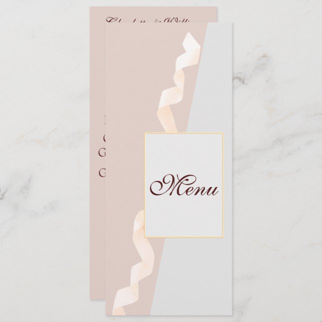 Weiche lila und graue Effekte mit Farbband Menükarte (Vorne/Hinten)