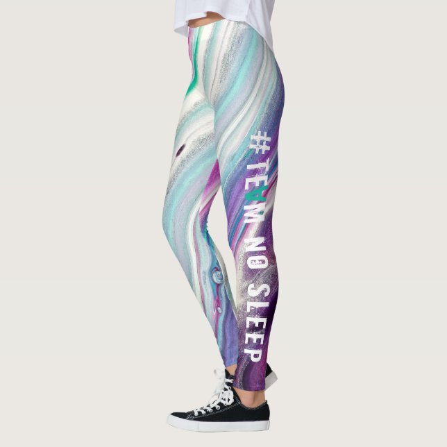 Weiche, Lila und rosa Swirt-Leggings Leggings (Links)