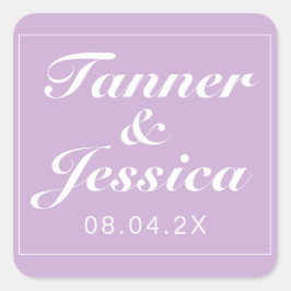 Weiche Lila und weiße moderne Minimalistische Hoch Quadratischer Aufkleber