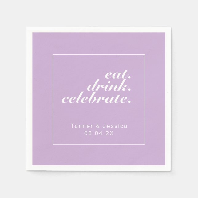 Weiche Lila und weiße moderne Minimalistische Hoch Serviette (Vorderseite)