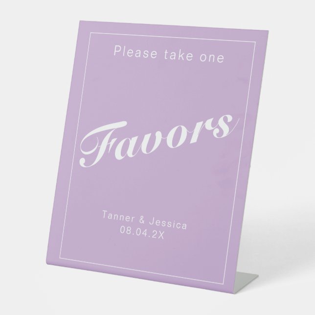 Weiche Lila und weiße moderne Minimalistische Hoch Sockelschild (Vorderseite)