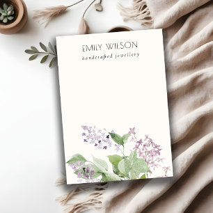 Weiche Lilac Aquarellfarben Blankenschmuck Anzeige Visitenkarte