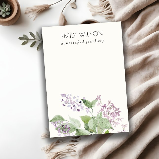 Weiche Lilac Aquarellfarben Blankenschmuck Anzeige Visitenkarte (Von Creator hochgeladen)