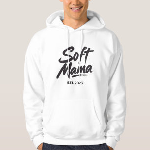 Weiche Mama Est 2023-Shirt-Design - Moderne Pinsel Hoodie