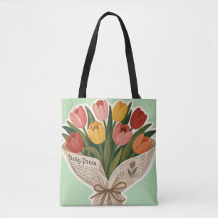 Weiche Mama Tulpenstrauß Vintage-Blumenkunstprint