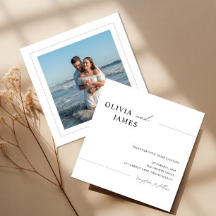 Weiche minimale quadratische Foto-Hochzeitseinladu Einladung