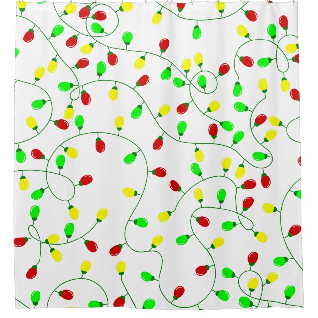 weiche, nahtlose Weihnachtsbaumlichter Duschvorhang (Vorderseite)