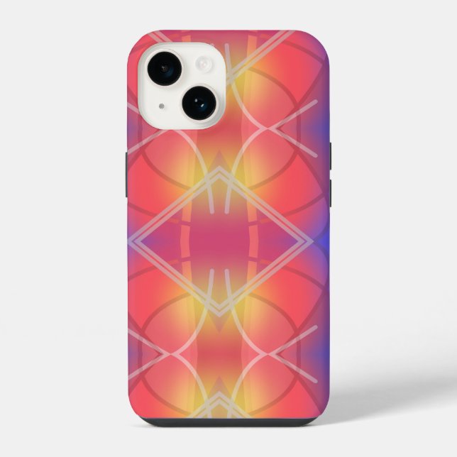 Weiche Neon-geschichtete abstrakte Gestaltung  iPhone Hülle (Rückseite)