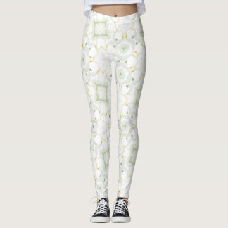 Weiche neutrale geometrische Blütenmuster Leggings