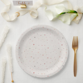 Weiche neutrale Herz-Muster-Papierplatte Pappteller