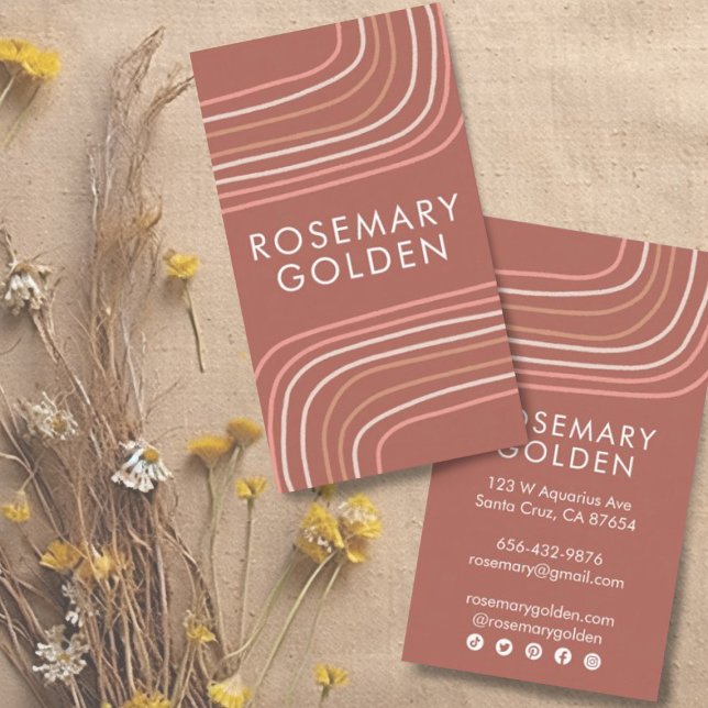 Weiche, neutrale Linien Minimalistisch schlicht El Visitenkarte (Von Creator hochgeladen)