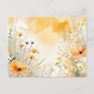 Weiche Orangefarbene Wildblumen Postkarte
