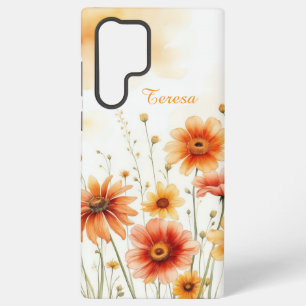 Weiche Orangen- und Gelbblüten Samsung Galaxy Hülle