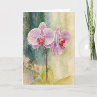 Weiche Orchideen Serenität – Wasserfarben-Notizkar Karte