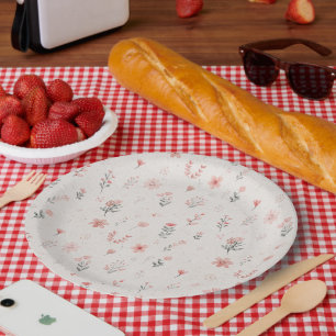 Weiche Papierplatten mit floralem Muster Pappteller