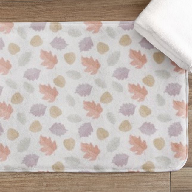 Weiche Pastel Fall Leaf Muster | Minimalistischer  Badematte (Von Creator hochgeladen)