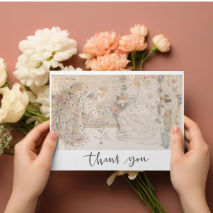 Weiche Pastelbrille und Blume Mädchen Danke Karte